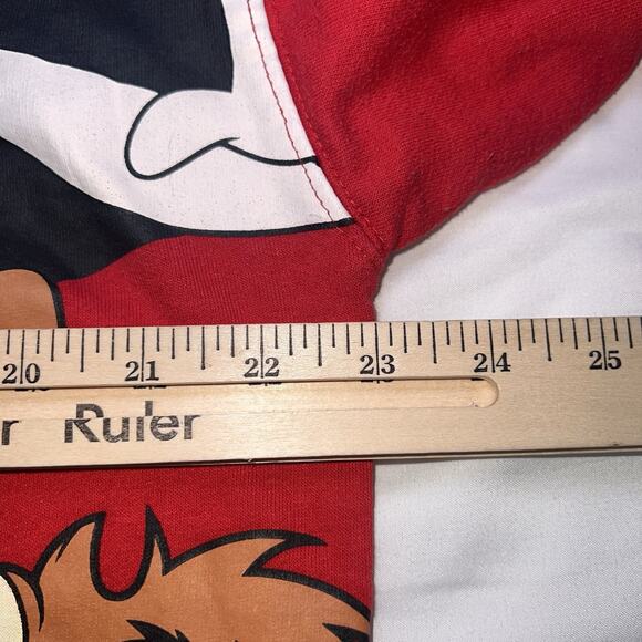 Looney Tunes Sweatshirt Youth Size XL 15-17 Red Wrap Around Graphic Pullover - Picture 10 of 14